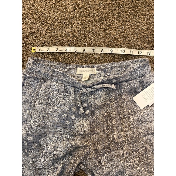 Treasure & Bond Navy Paisley Girl's Sweatpants - Size L - Picture 3 of 3